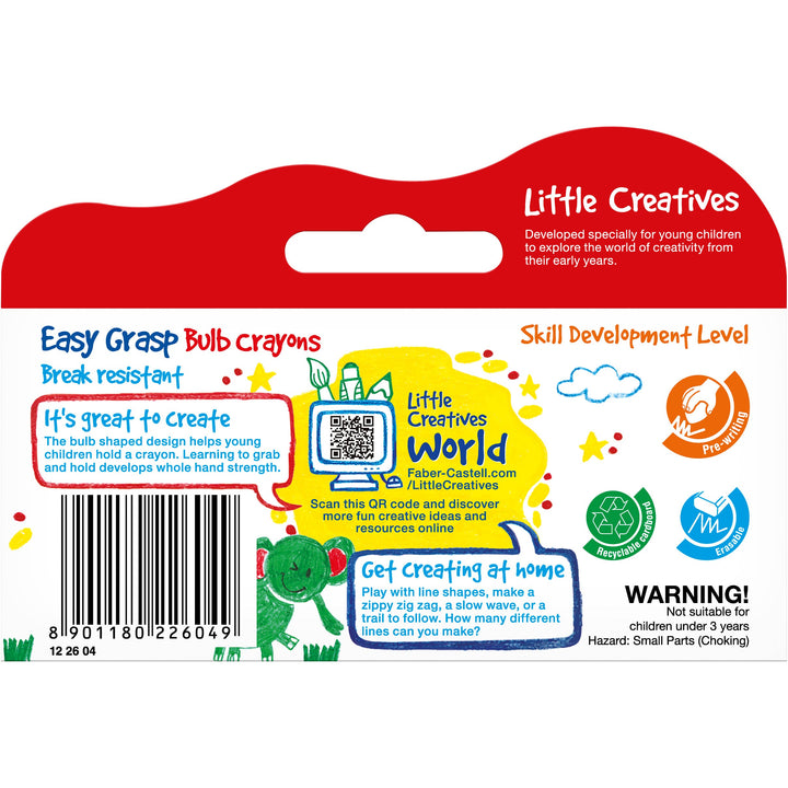 Faber-Castell Little Creatives Easy Grip Bulb Crayon Set 4