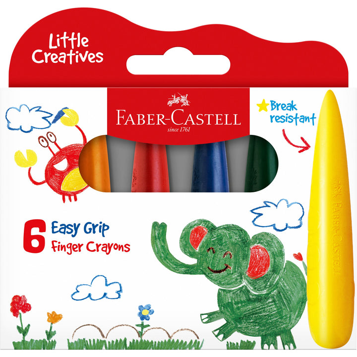 Faber-Castell Little Creatives Easy Grip Finger Crayon Set 6