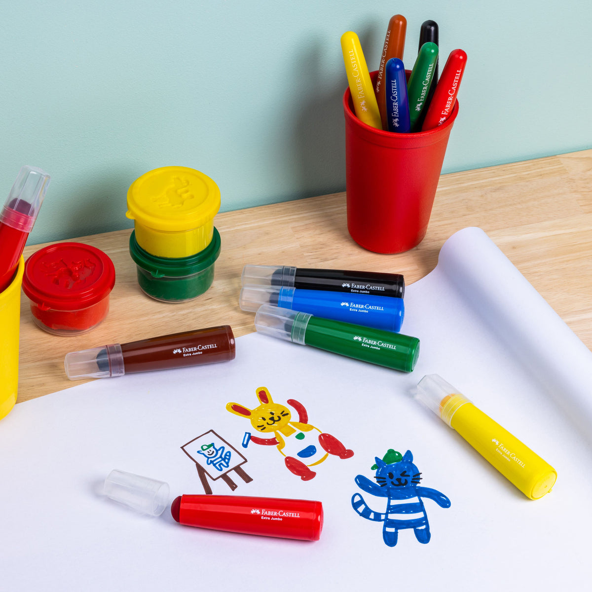 Faber-Castell Little Creatives Extra Jumbo Washable Markers Pack 6