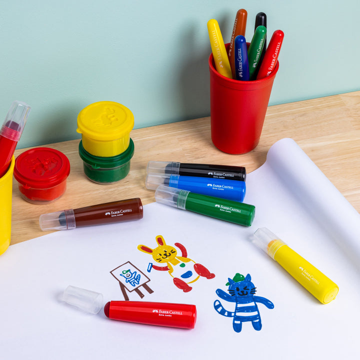 Faber-Castell Little Creatives Extra Jumbo Washable Markers Pack 6