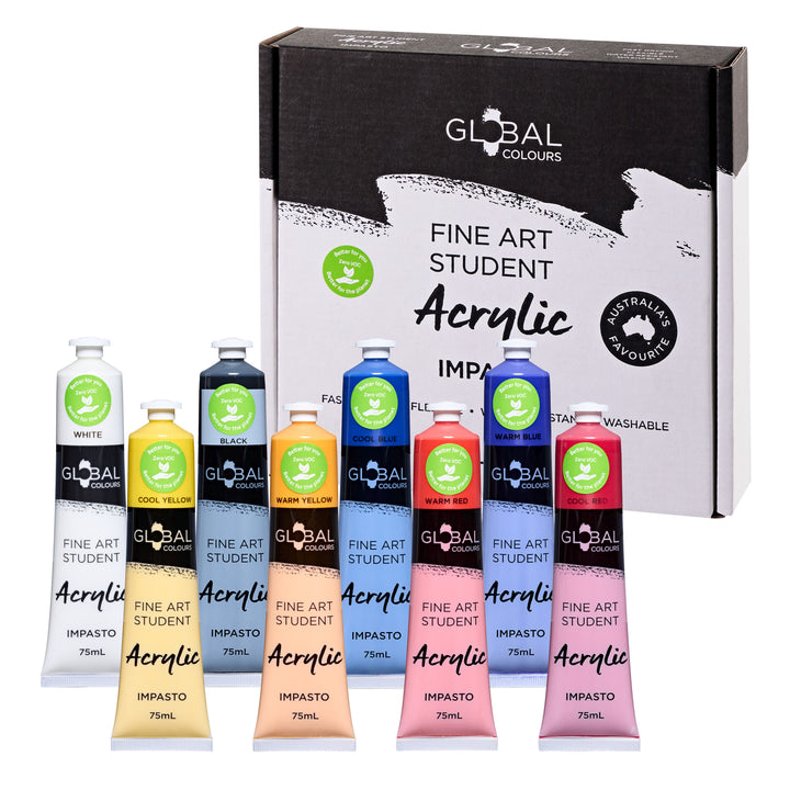 Global Colours Eco-Friendly Fine Art Acrylic Paint 75ml Sets