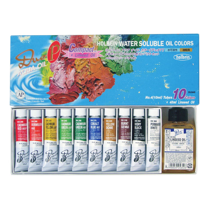 Holbein Water Soluble Oil Colour Set + 40ml Linseed Oil