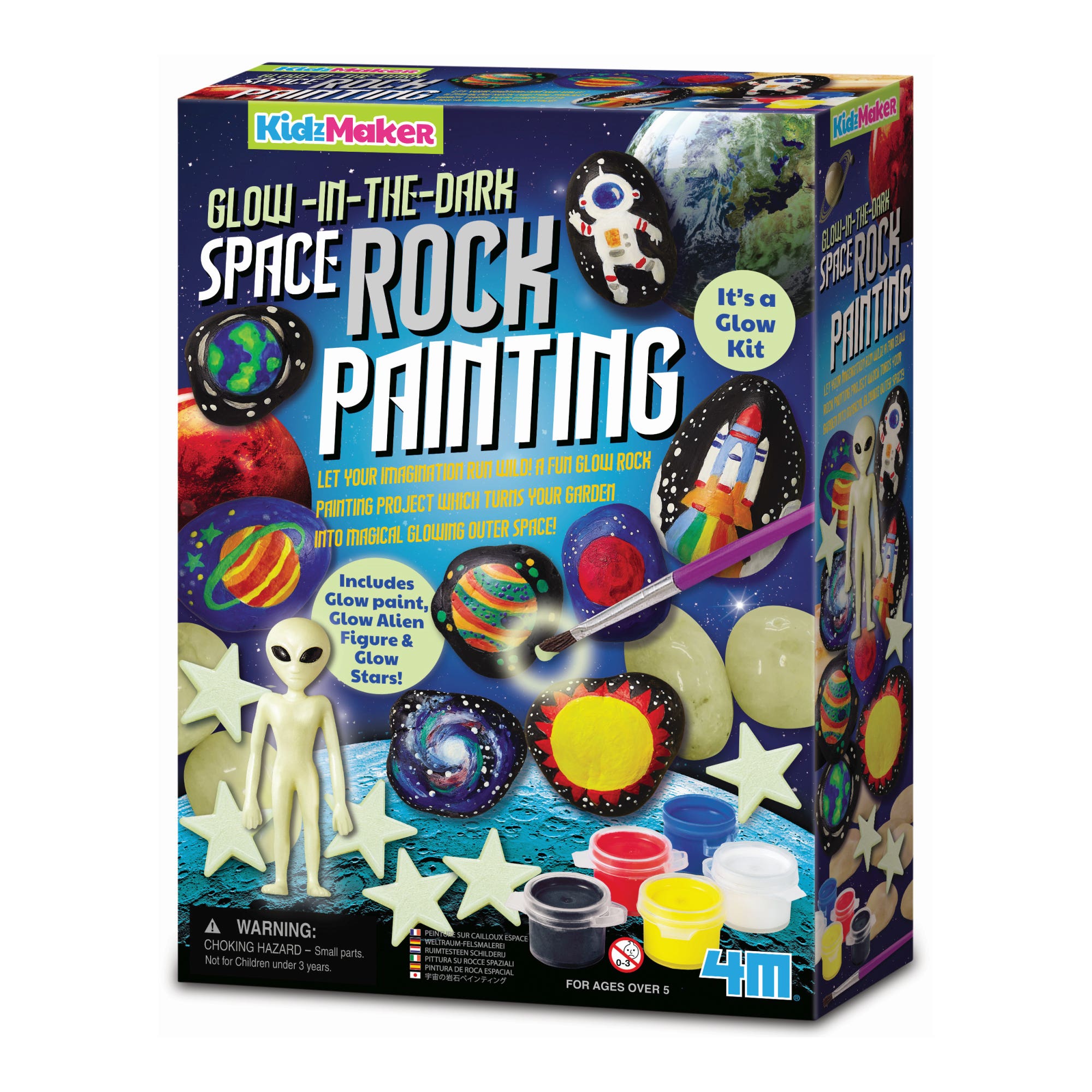 4M Kidzmaker Glow In The Dark Space Rock Painting Kit