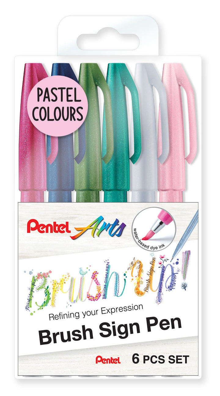 Pentel Sign Pastel Brush Pen Set