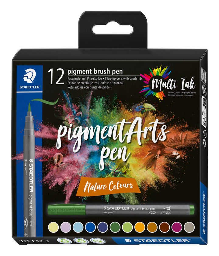 STAEDTLER Pigment Arts Brush Pen Nature Colours Set