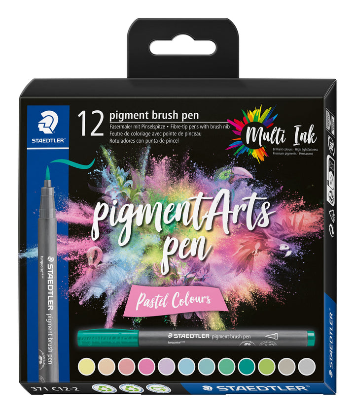 STAEDTLER Pigment Arts Brush Pen Pastel Colours Sets