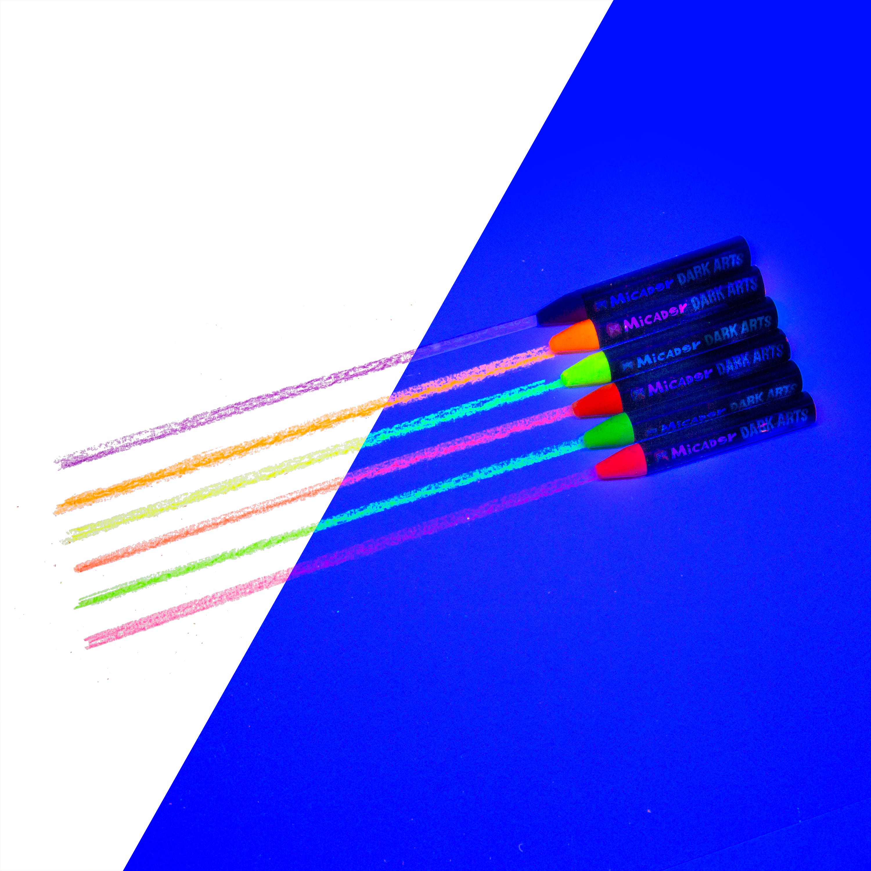 Micador Dark Arts Neon Crayons Set