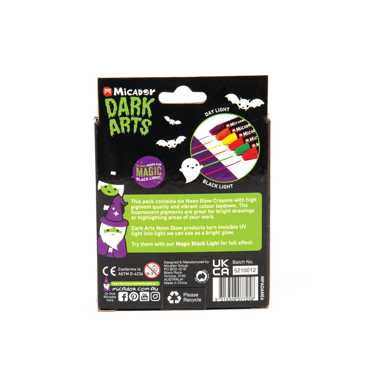 Micador Dark Arts Neon Crayons Set