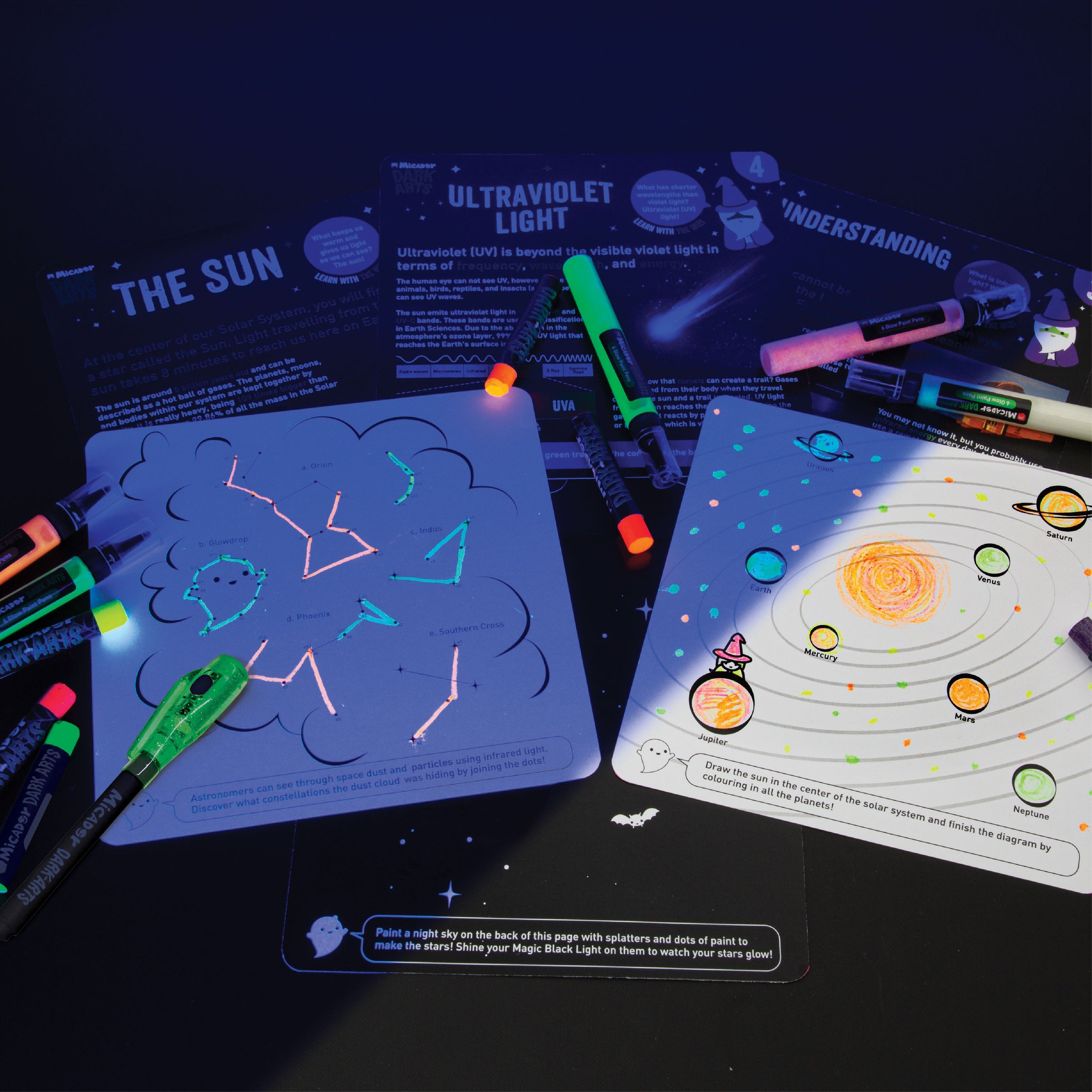 Micador Dark Arts Steam Space Glow Activities Kit