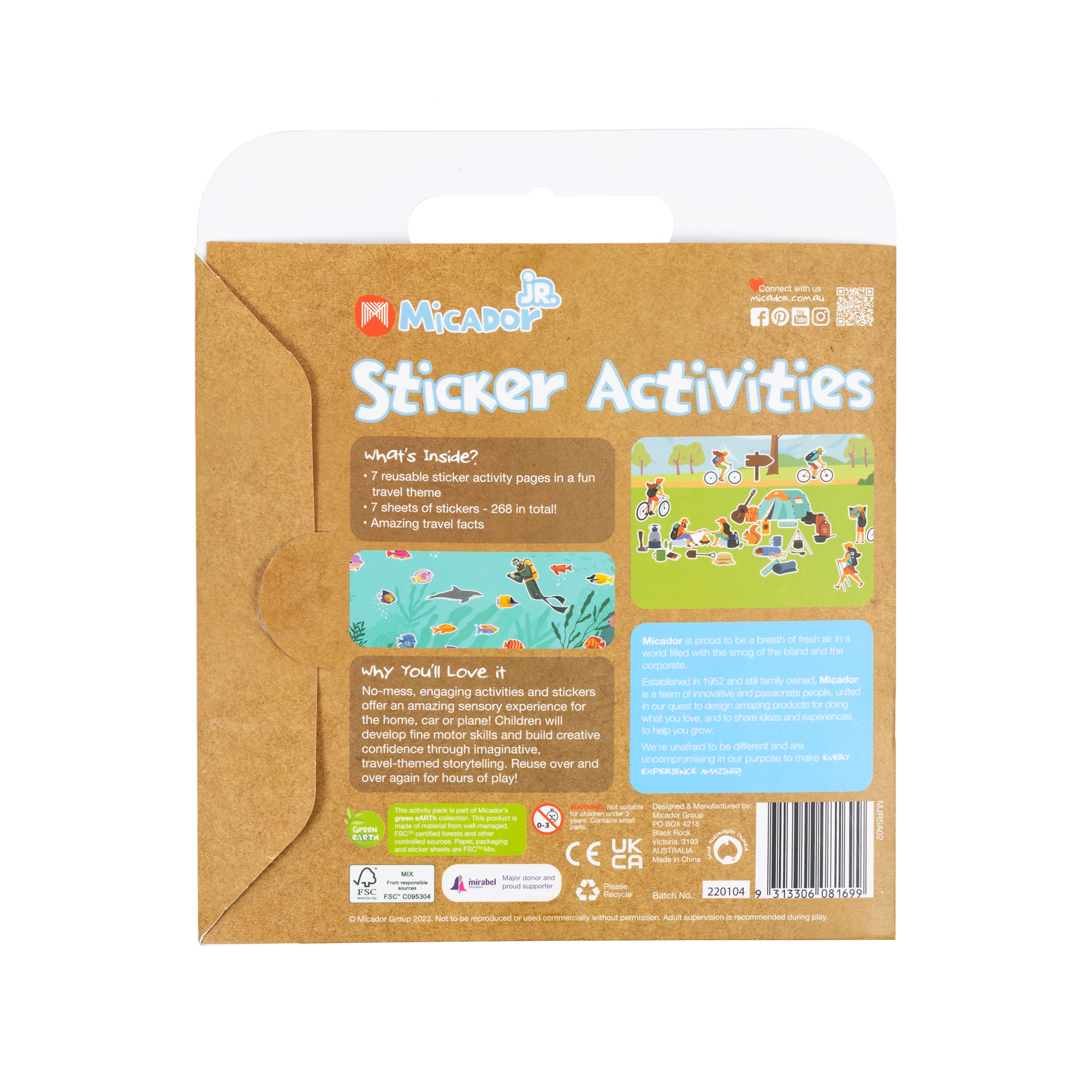 Micador Jr. Sticker Activities Book Travel