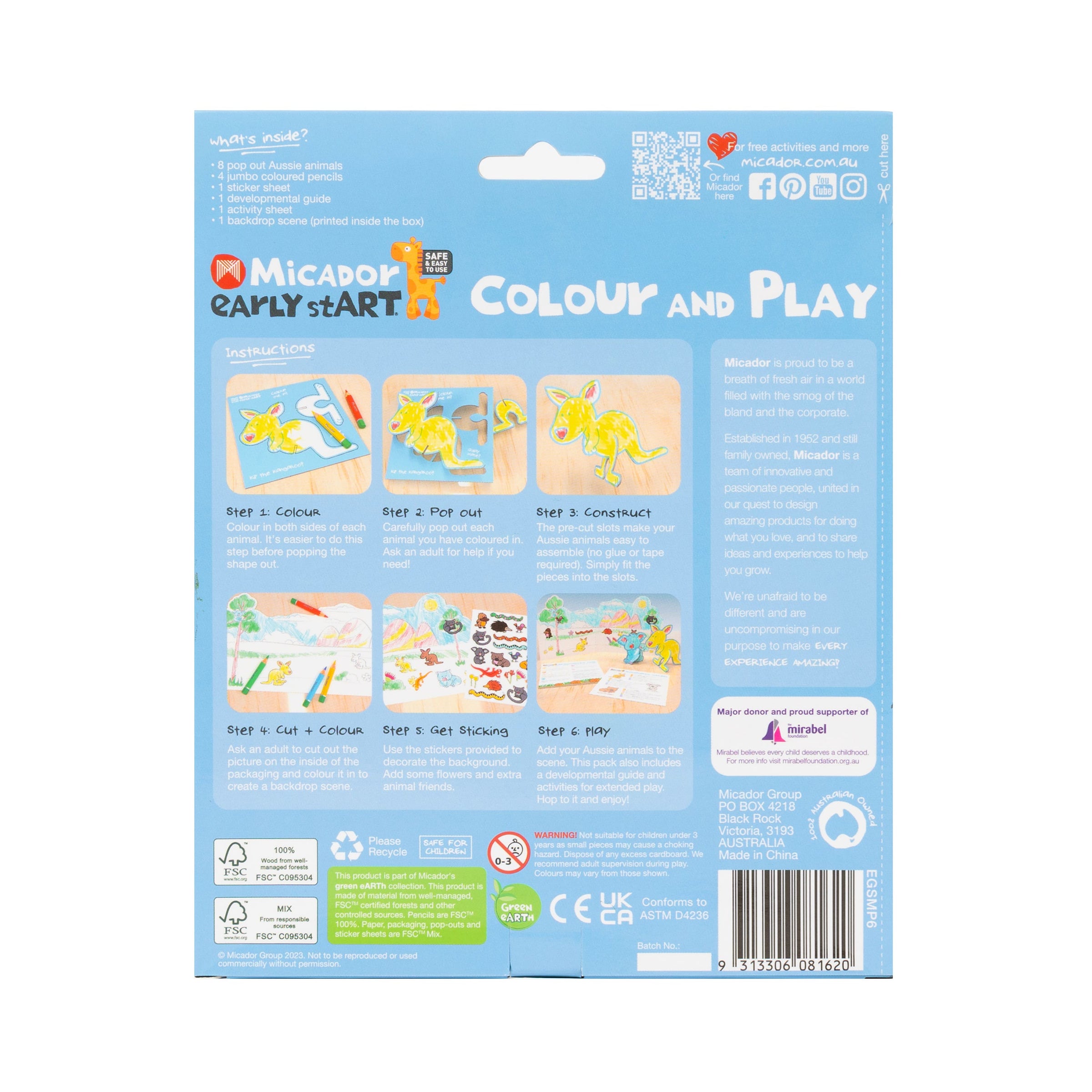 Micador Early Start Colour & Play Kit Aussie Edition