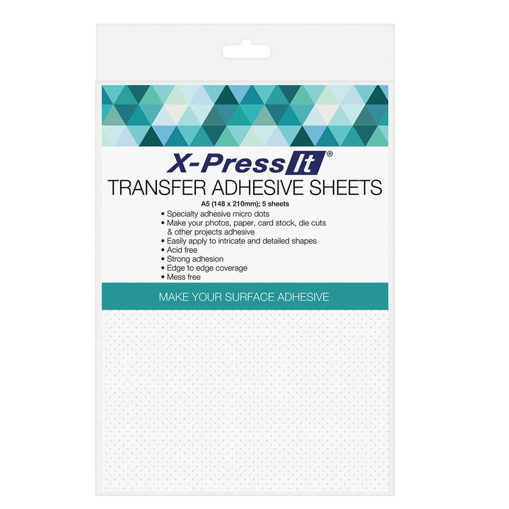 X-Press It Transfer Adhesive Sheet A5 Pack 5