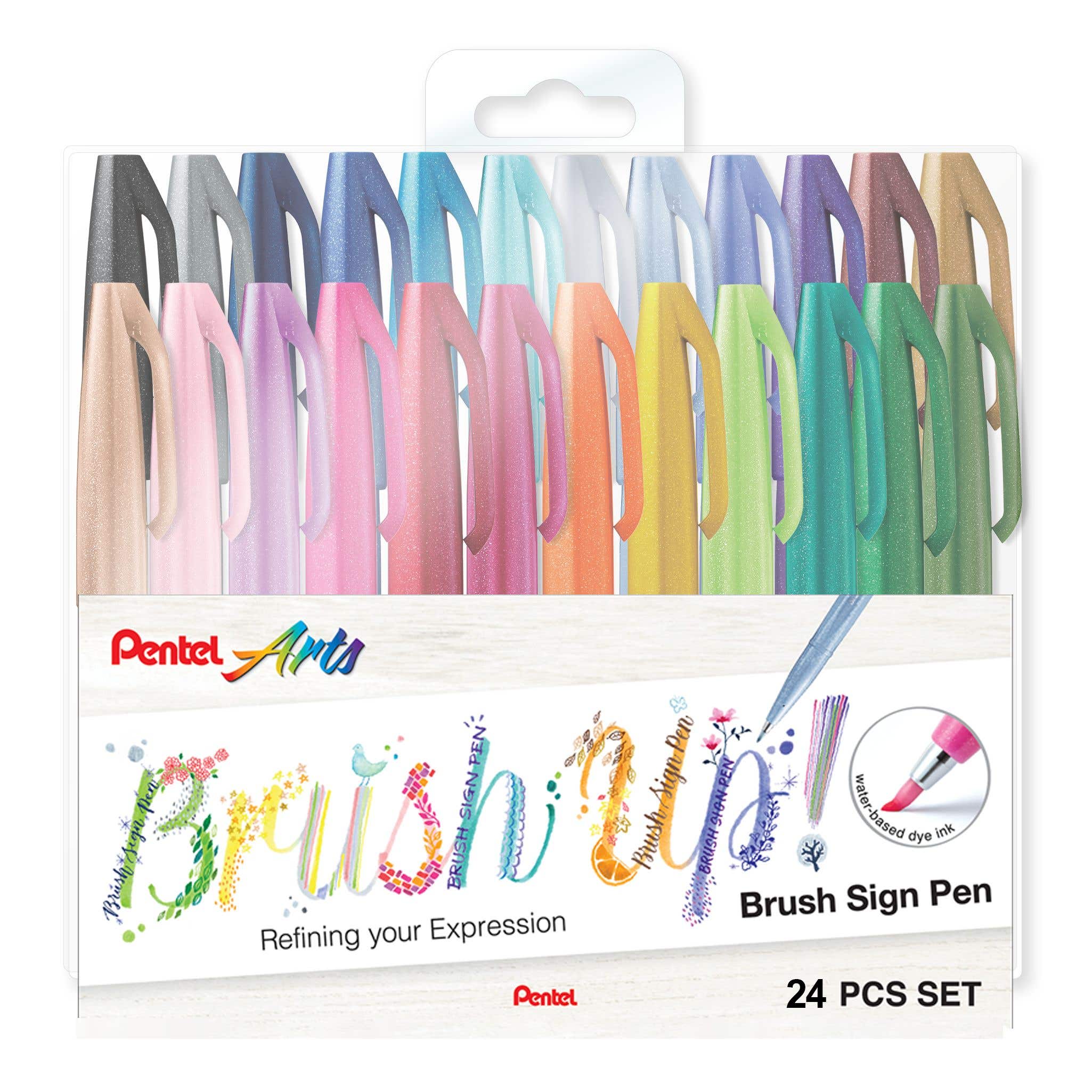 Pentel Sign Brush Pen Set of 24