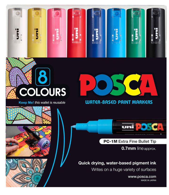 Posca Marker Extra Fine (PC-1M) Sets of 8