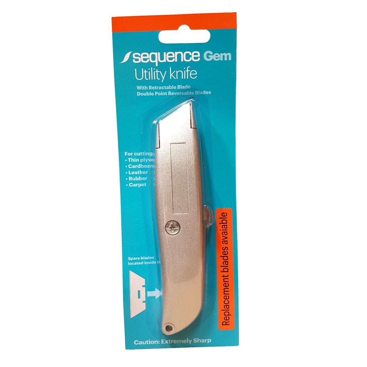 Sequence Gem Grey Utility Knife Cutter