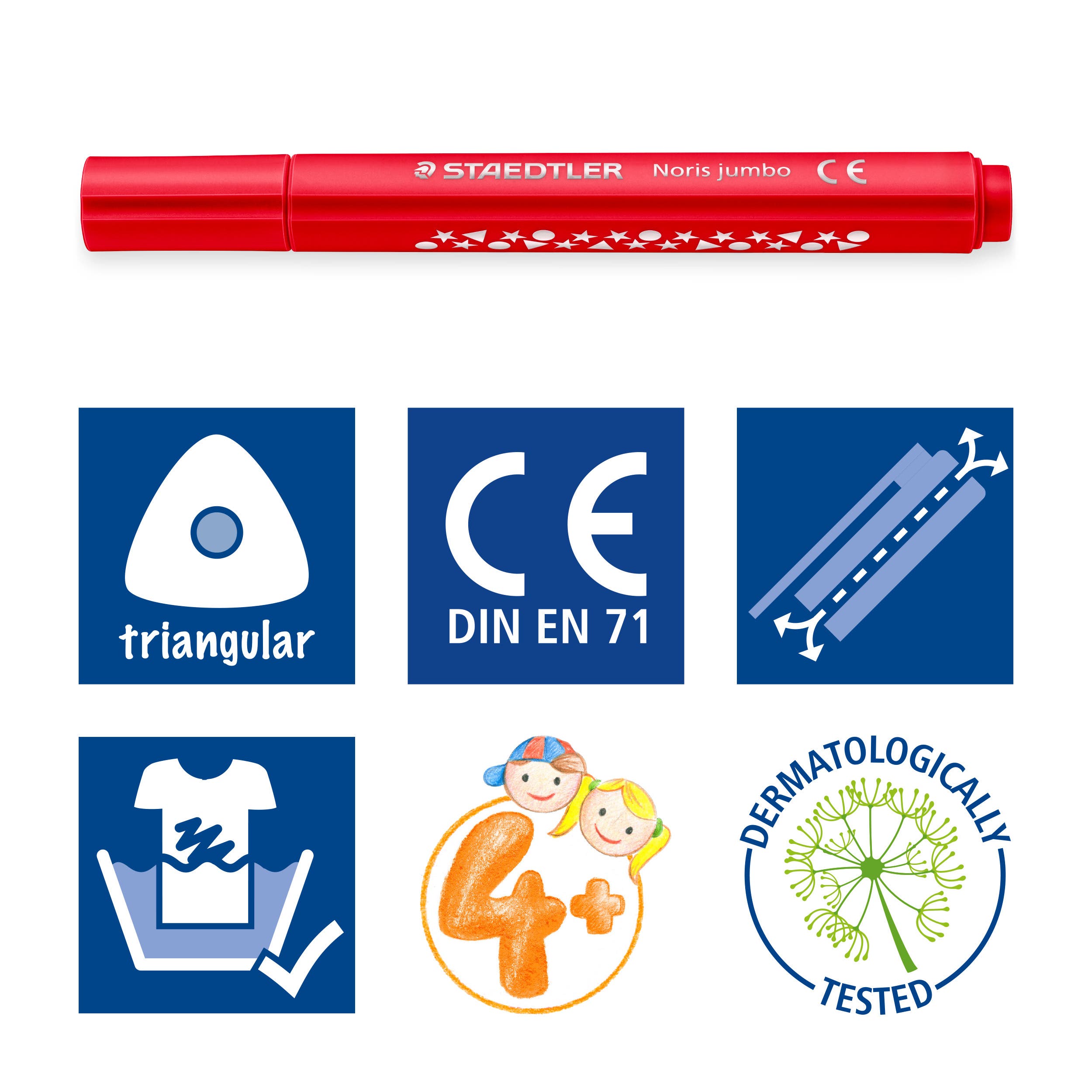 STAEDTLER Noris Jumbo Triangular Fibre Tip Pens Broad Set