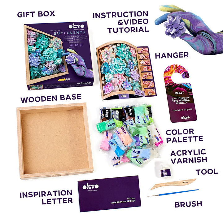 Okto Sensory Wood & Craft DIY Succulents Kit Tenderness