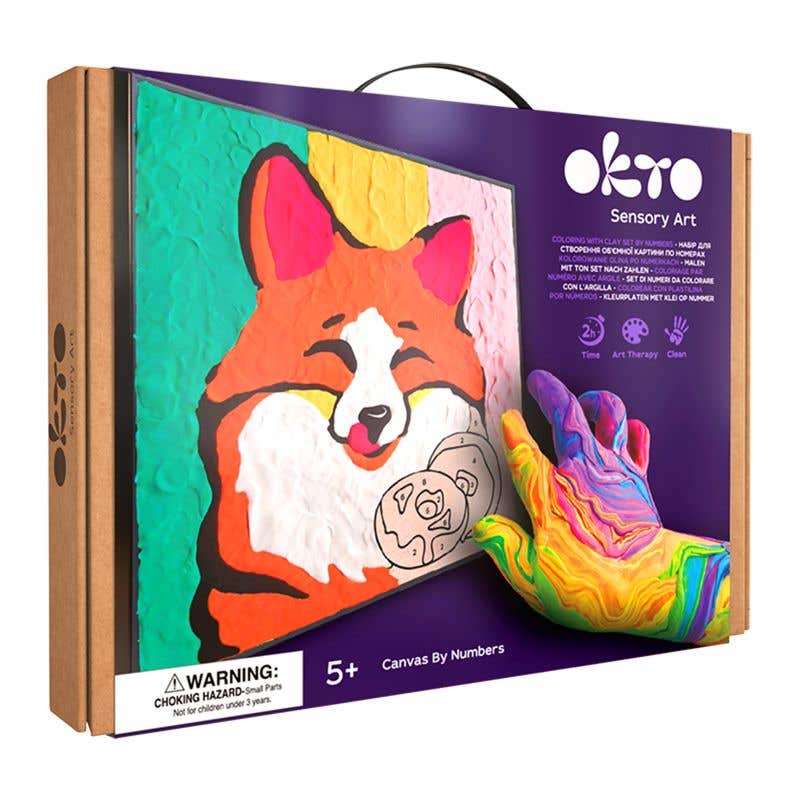 Okto Colouring with Clay By Numbers Kit Fox