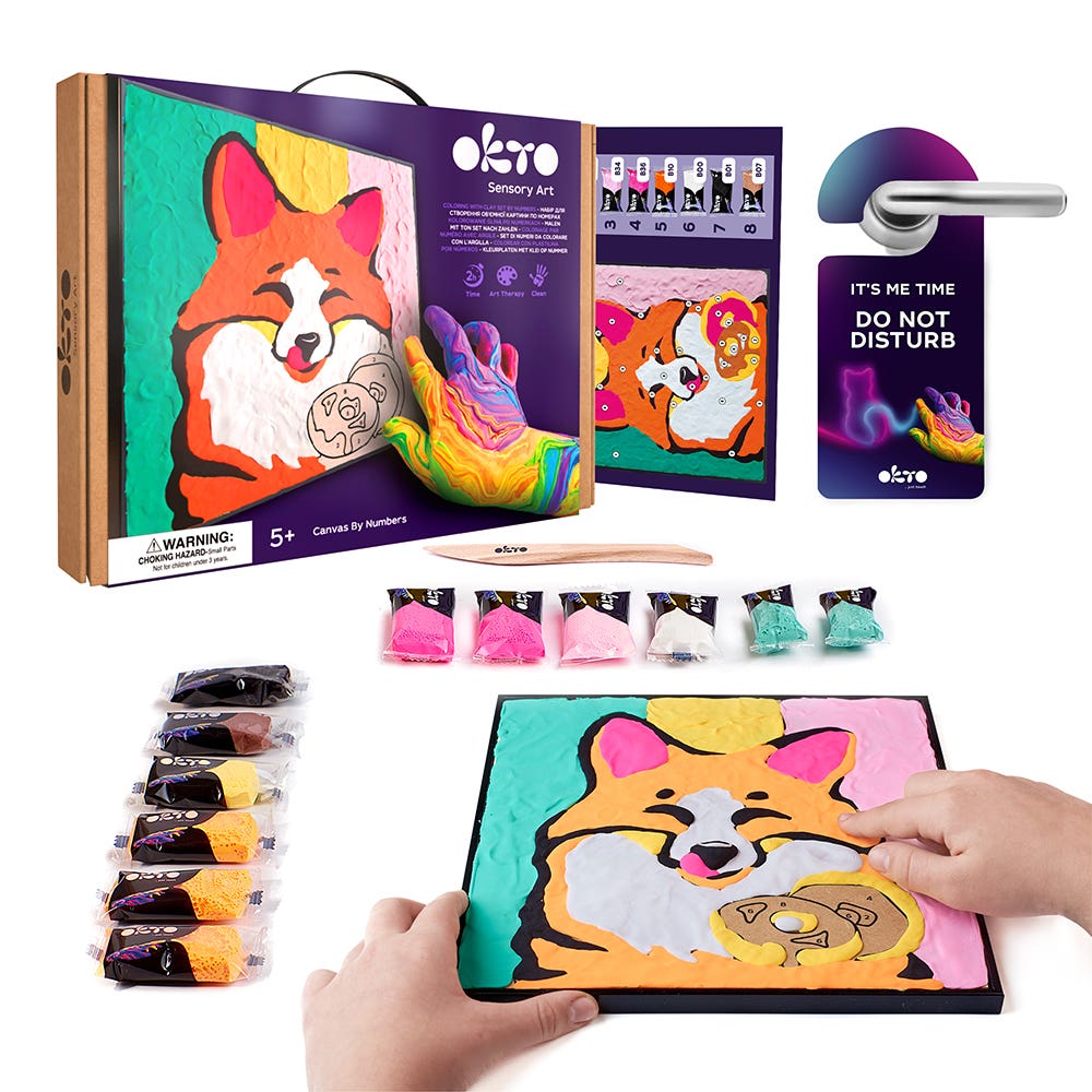 Okto Colouring with Clay By Numbers Kit Fox