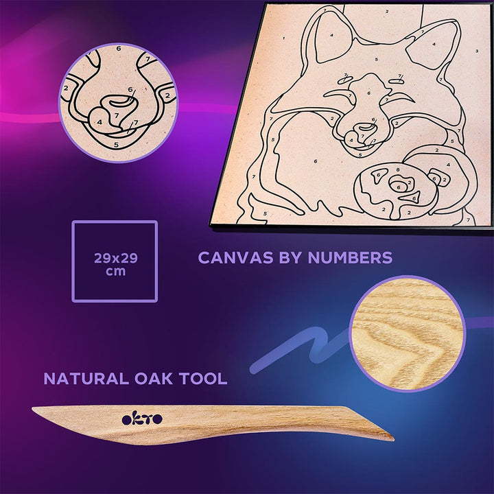 Okto Colouring with Clay By Numbers Kit Fox