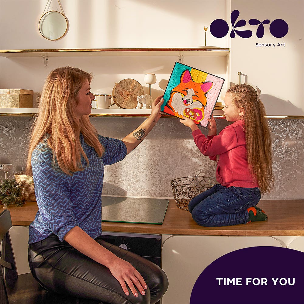 Okto Colouring with Clay By Numbers Kit Fox