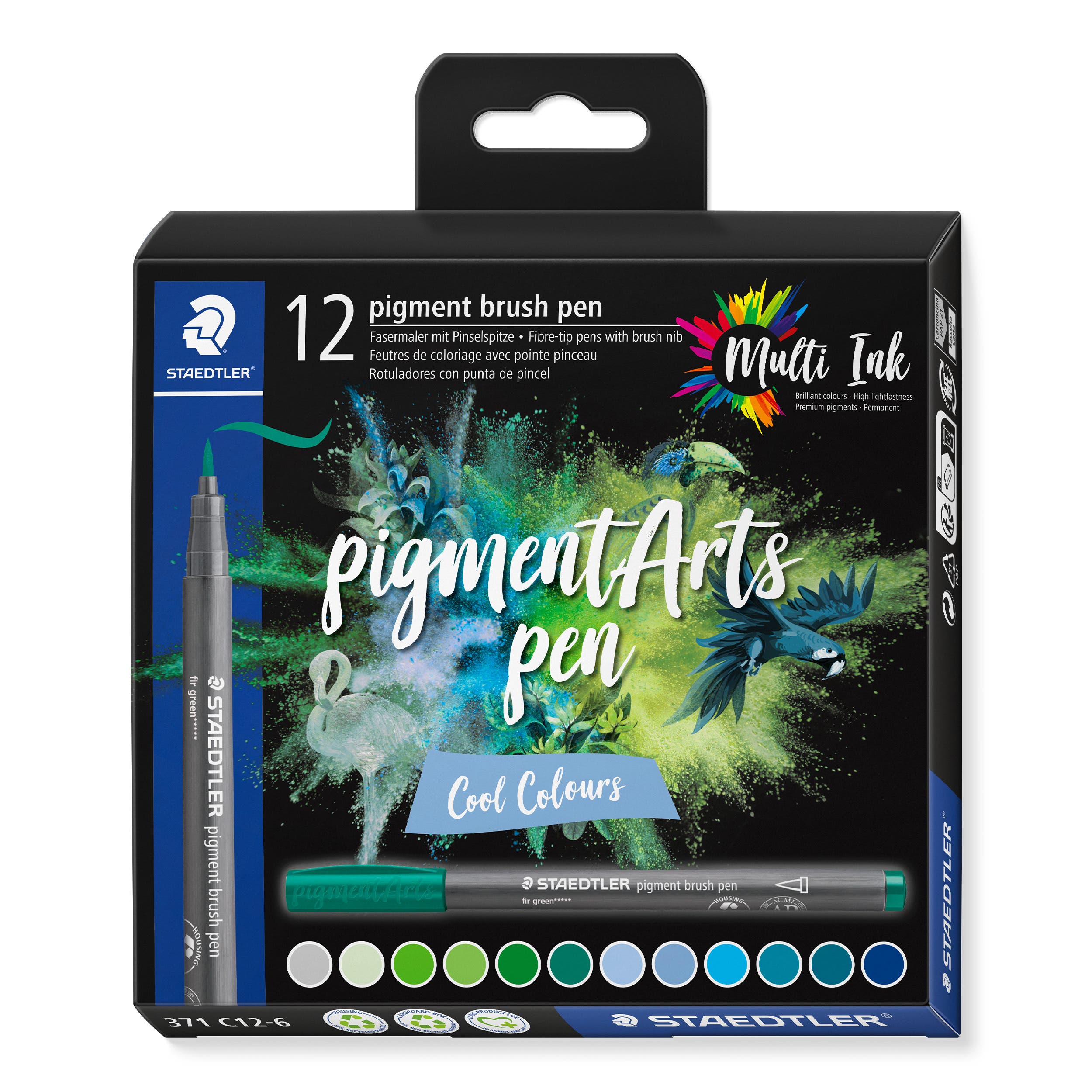 STAEDTLER Pigment Arts Brush Pen Cool Colours Set