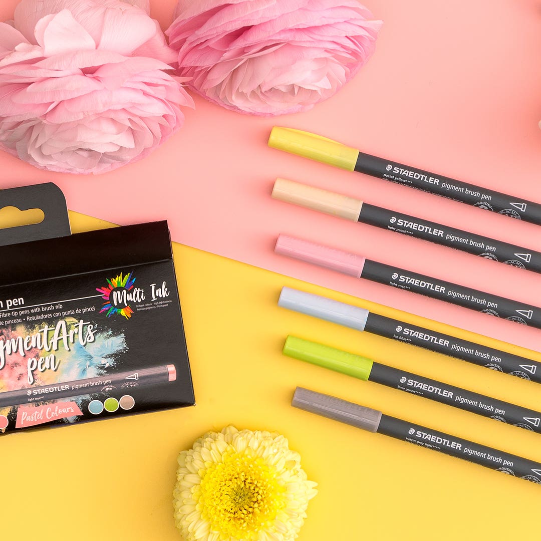 STAEDTLER Pigment Arts Brush Pen Pastel Colours Sets