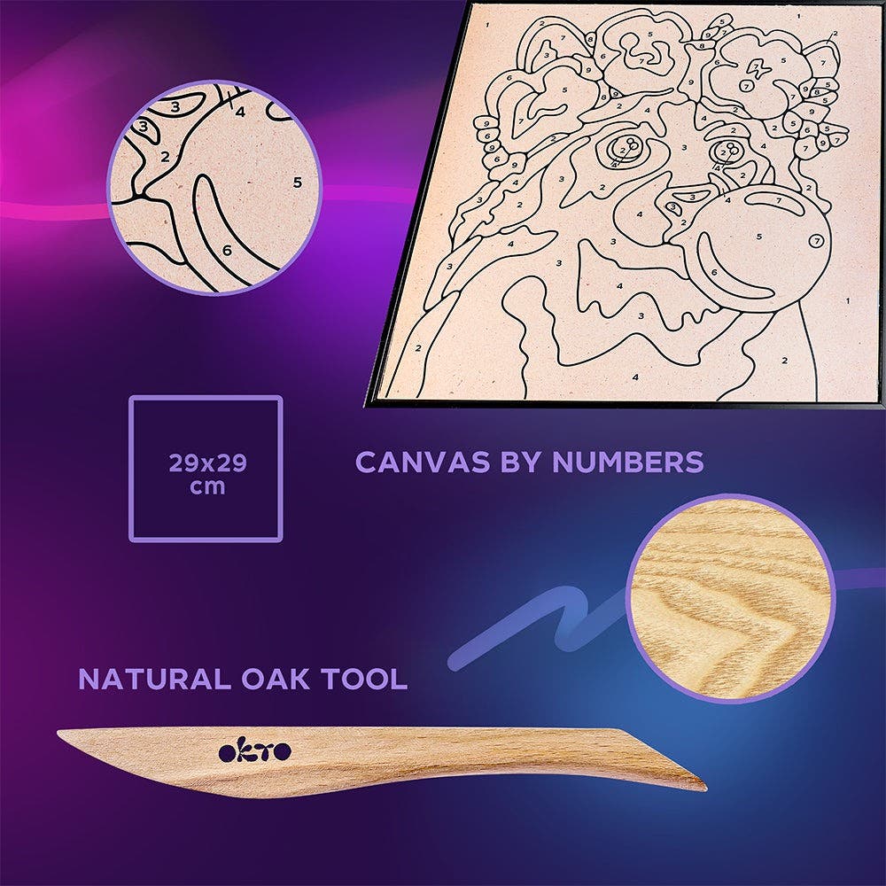 Okto Colouring with Clay By Numbers Kit Raccoon