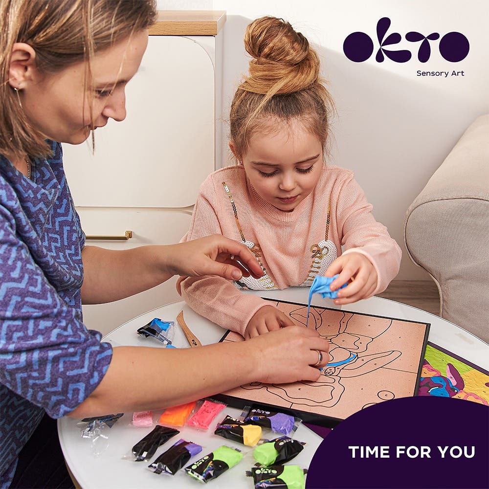 Okto Colouring with Clay By Numbers Kit Bunny