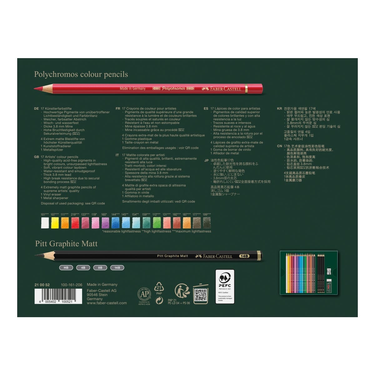 Faber-Castell Polychromos & Pitt Graphite Matt 23 Piece Gift Set