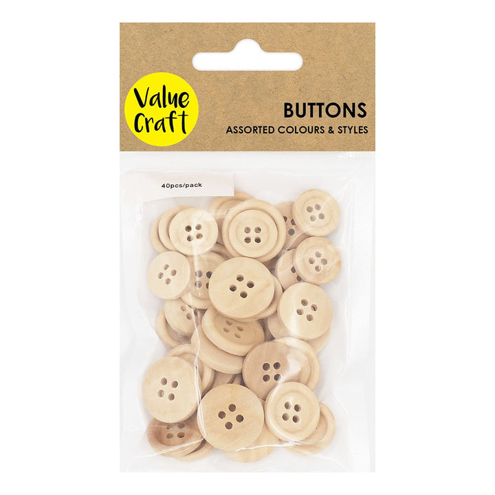 Value Craft Wooden Buttons Pack