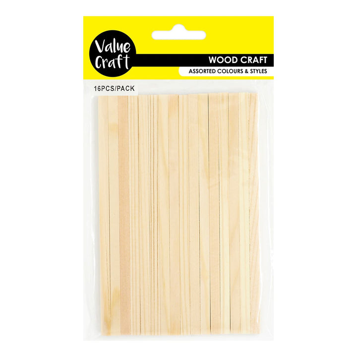 Value Craft Wood Craft Square Sticks Natural Pack