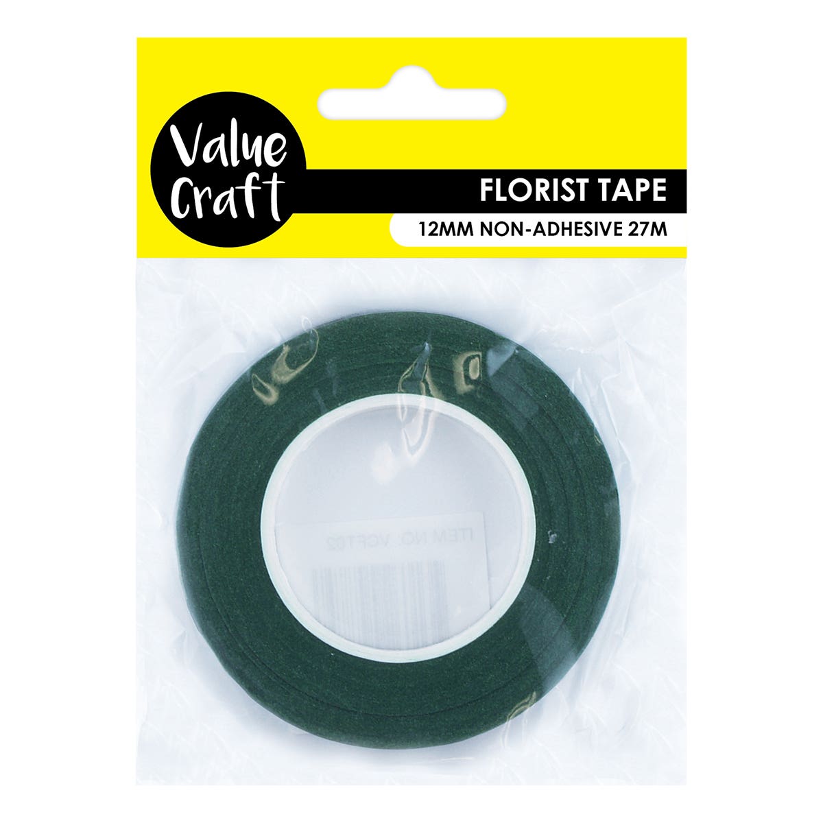 Value Craft Florist Tape 12mm x 27m Roll Dark Green