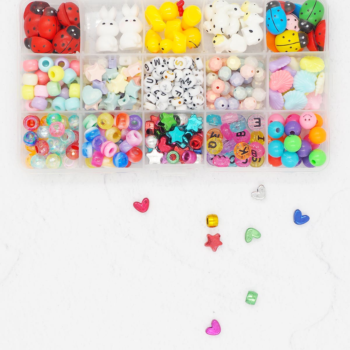 Value Craft Pony Beads 6mm Pastel Pack 50g