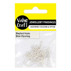 Value Craft Earring Shepherd Hooks Silver Pack 20