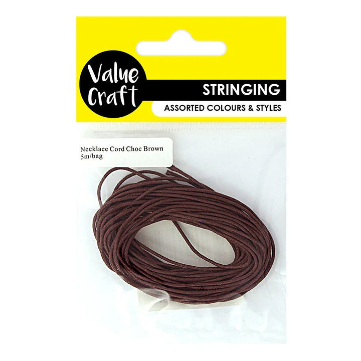 Value Craft Necklace Cord 5m Chocolate Brown