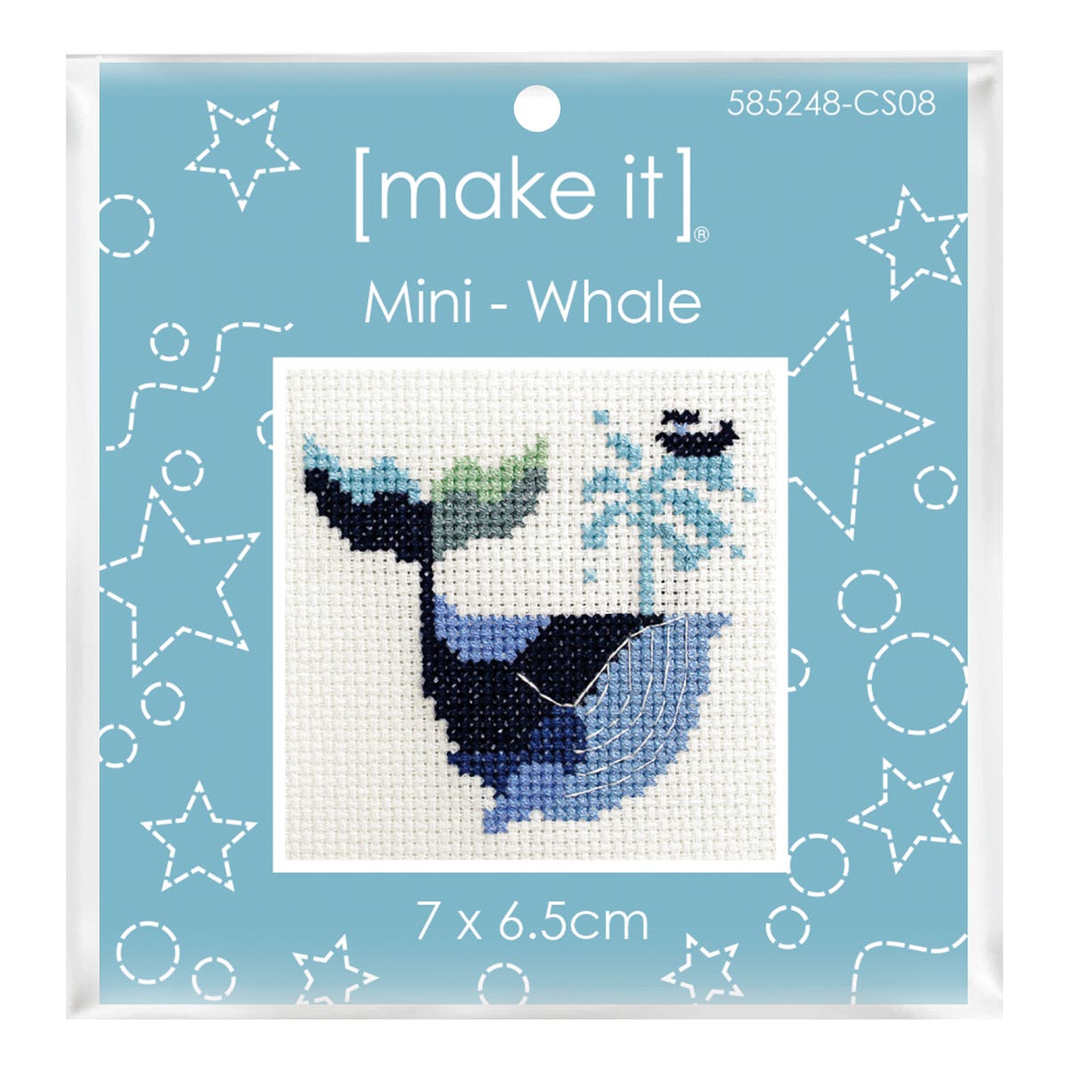 Make It Mini Cross Stitch Kit 7 x 7cm Whale
