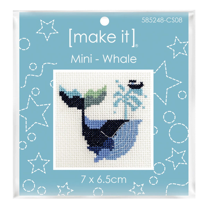 Make It Mini Cross Stitch Kit 7 x 7cm Whale