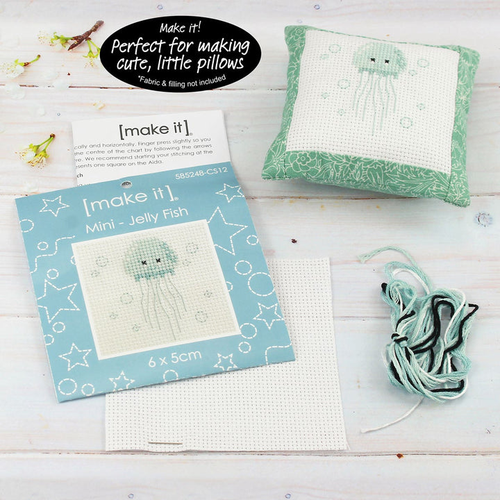 Make It Mini Cross Stitch Kit 6 x 5cm Jelly Fish