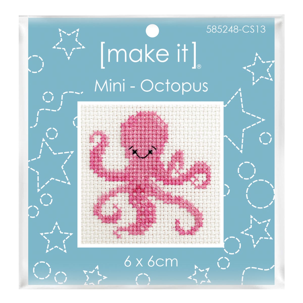 Make It Mini Cross Stitch Kit 6 x 6cm Octopus