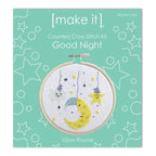 Make It Cross Stitch Kit Round With Hoop 4" Good Night