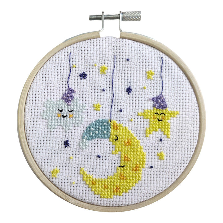 Make It Cross Stitch Kit Round With Hoop 4" Good Night