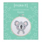 Make It Cross Stitch Kit Round With Hoop 4" Koala