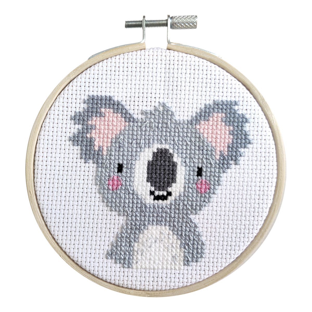 Make It Cross Stitch Kit Round With Hoop 4" Koala