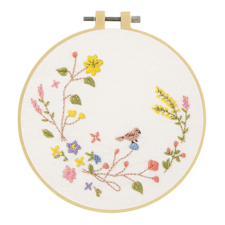 Make It Embroidery Kit 12.9 x 11.9cm Bird On A Branch