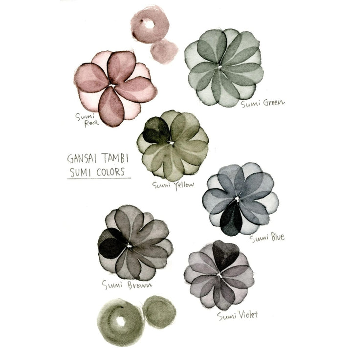 Kuretake Gansai Tambi Watercolour Sumi Colours Set 6