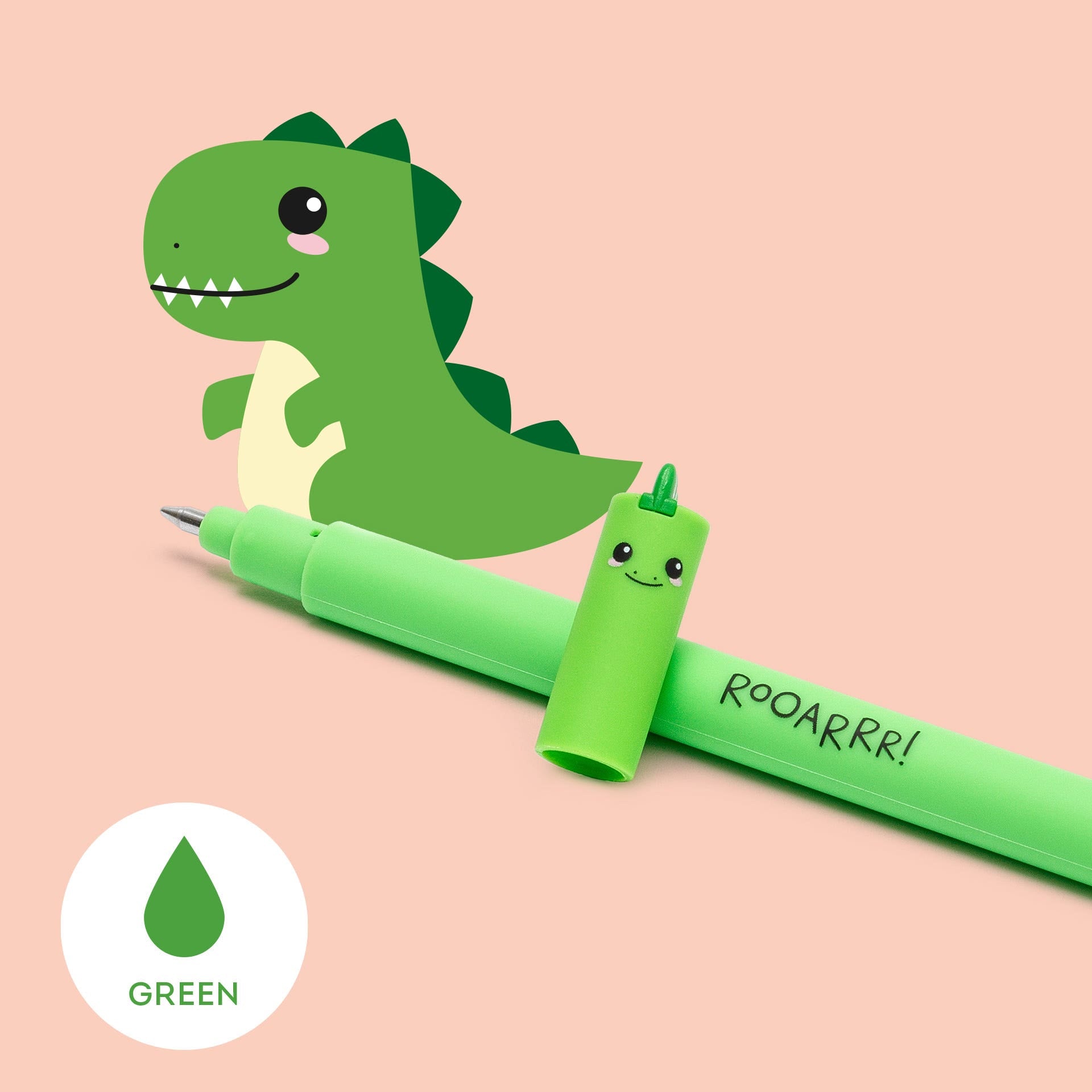 Legami Erasable Gel Pen Dino (Green Ink)