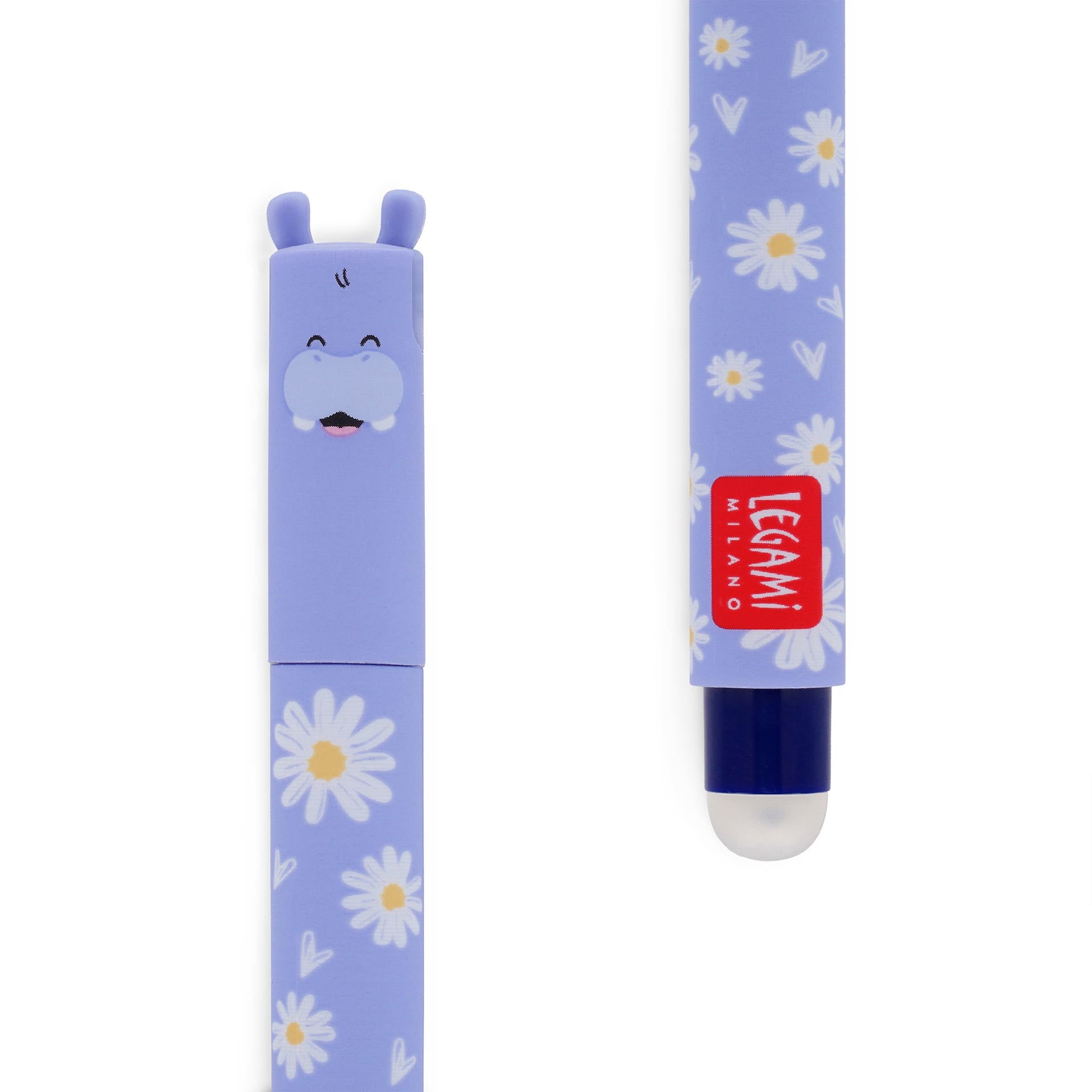 Legami Erasable Gel Pen Hippo (Blue Ink)