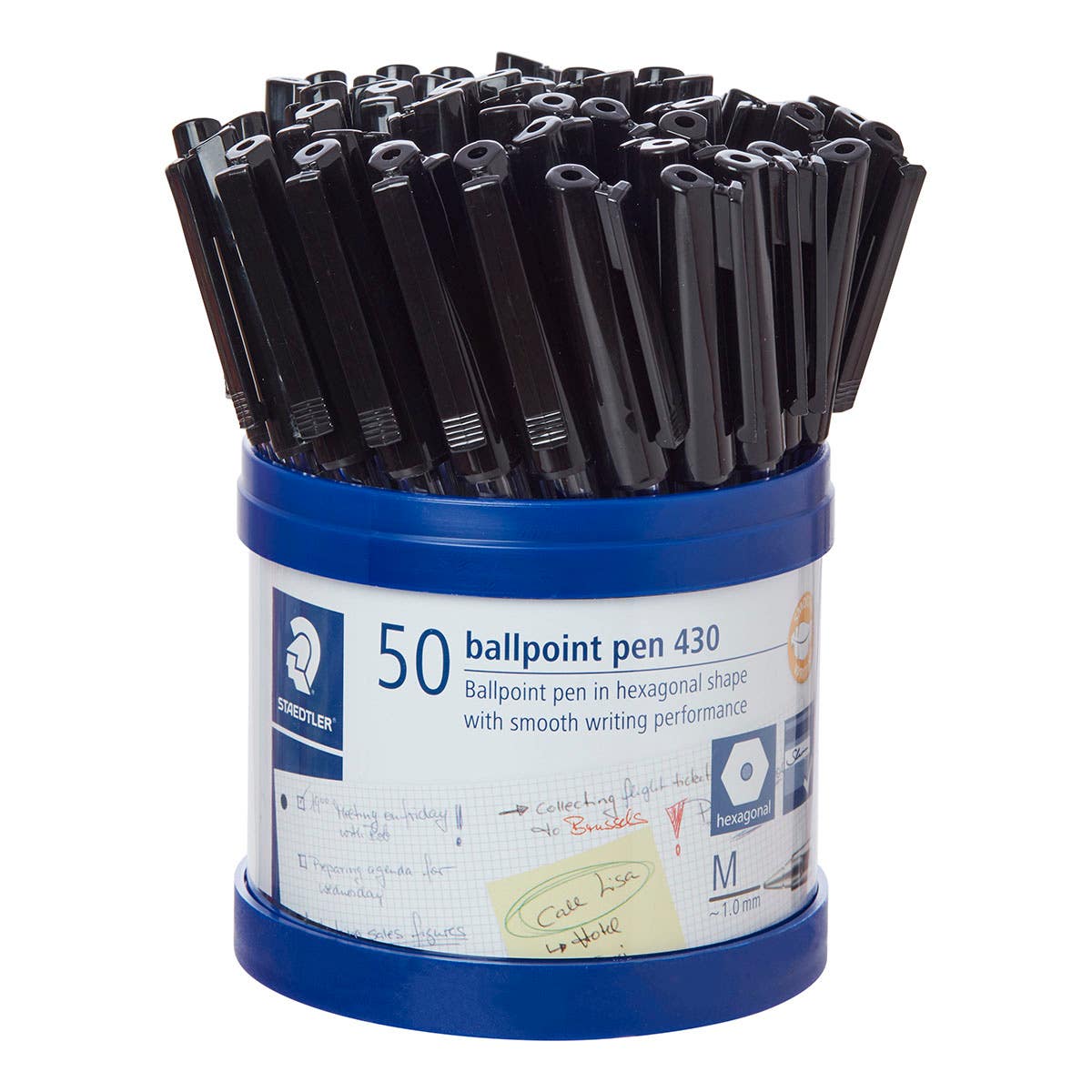 STAEDTLER Ballpoint Pen Stick 430 Medium Black Cup 50