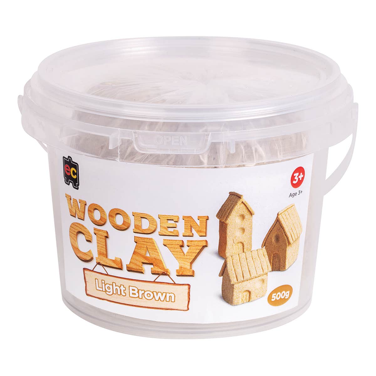 EC Air Dry Clay Tub 500gm Wood Effect Light Brown